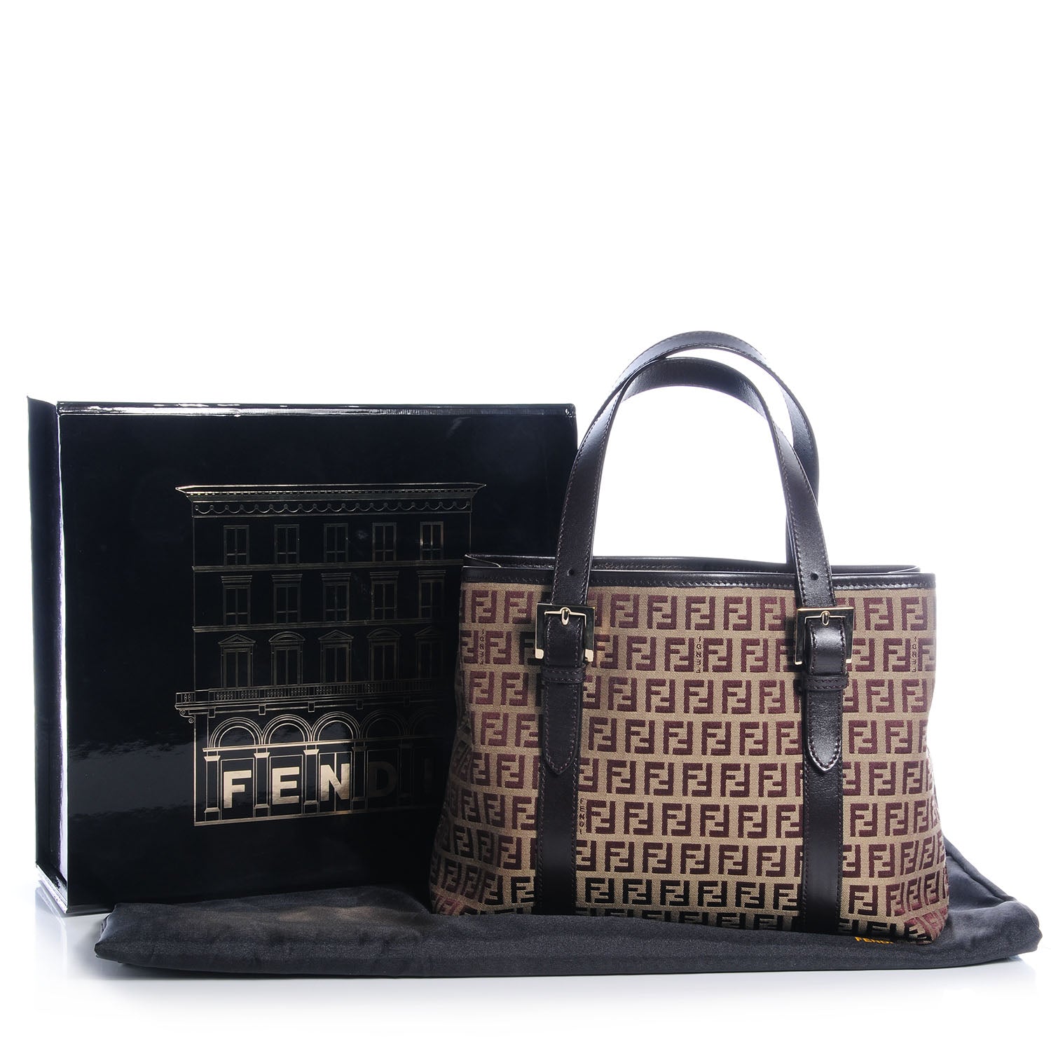 Fendi Zucchino Calfskin Small Tote Brown 6 of 11