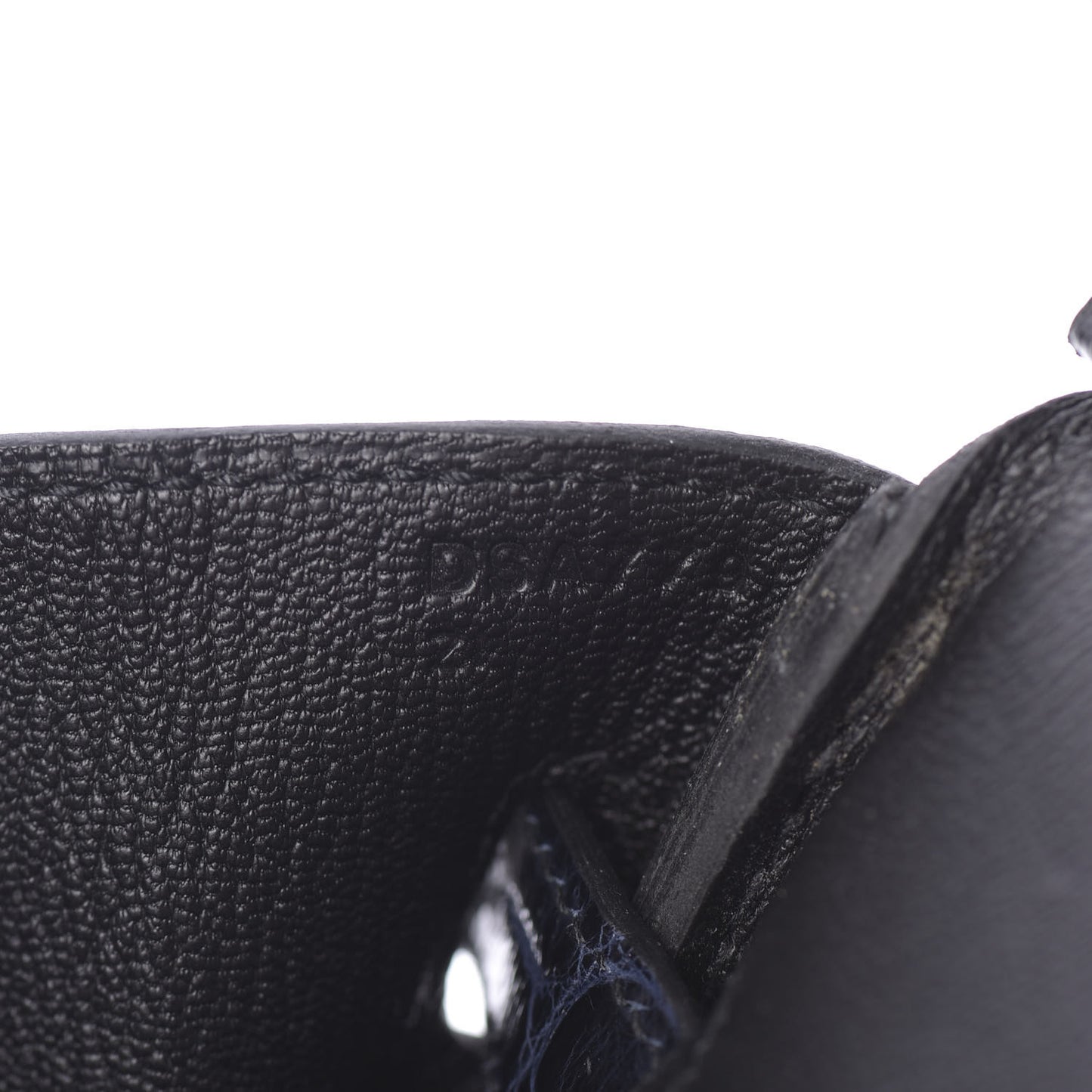 Taurillon Novillo Shiny Niloticus Crocodile Birkin Touch 30 Black Bleu Marine