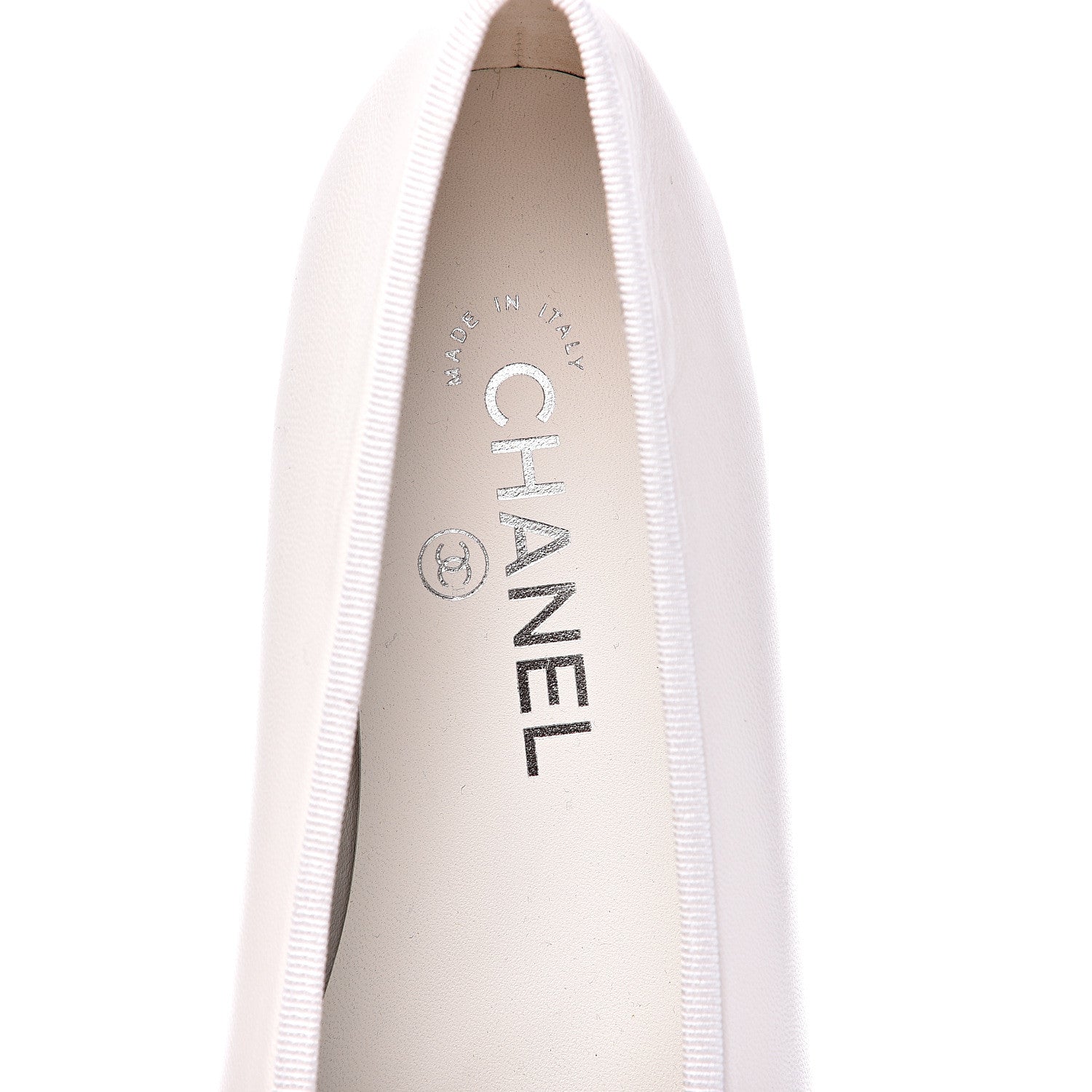 Chanel Lambskin Cap Toe Ballerina Flats 39 White Black 6 of 9