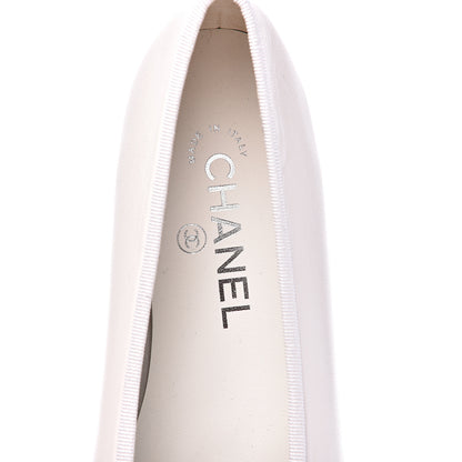 Chanel Lambskin Cap Toe Ballerina Flats 39 White Black 6 of 9