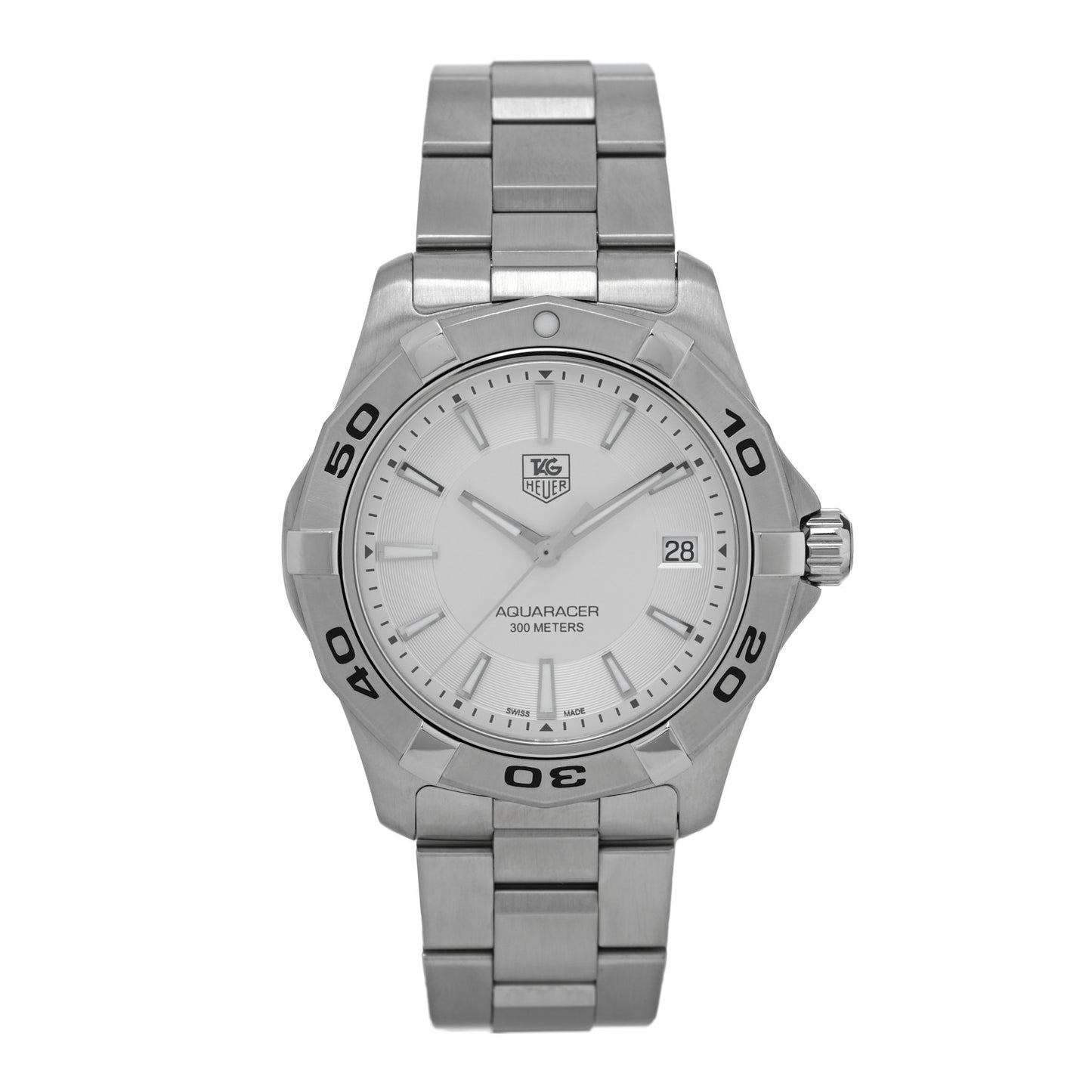 Stainless Steel 39mm Aquaracer 300M Quartz Watch Silver WAP1111