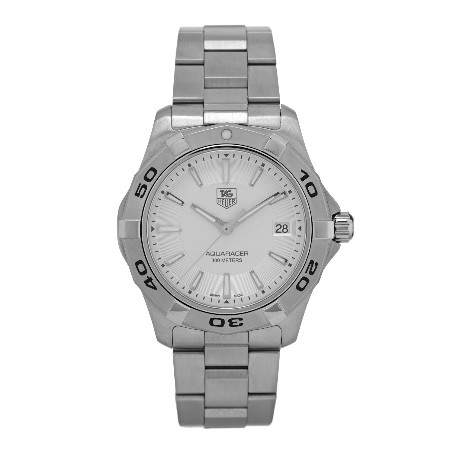 Tag Heuer Stainless Steel 39mm Aquaracer 300M Quartz Watch Silver WAP1111 1 of 4