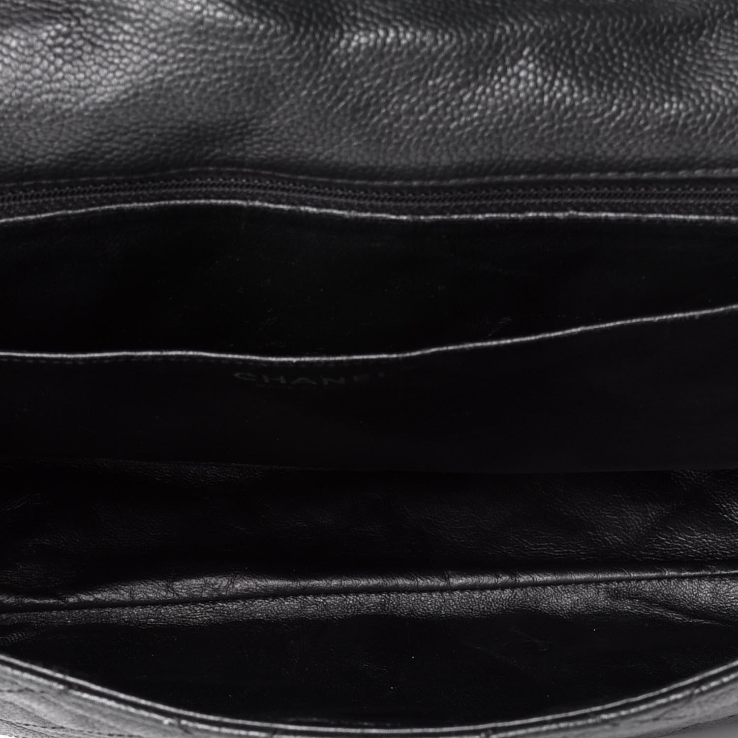 Chanel Washed Caviar Quilted Maxi Single Flap Black 5 of 9