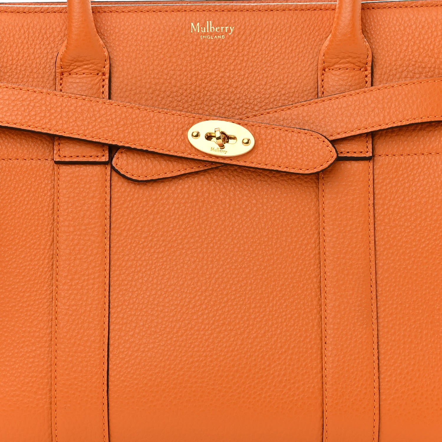 Mulberry Small Classic Grain Small Bayswater Zip Tote Orange 6 of 9