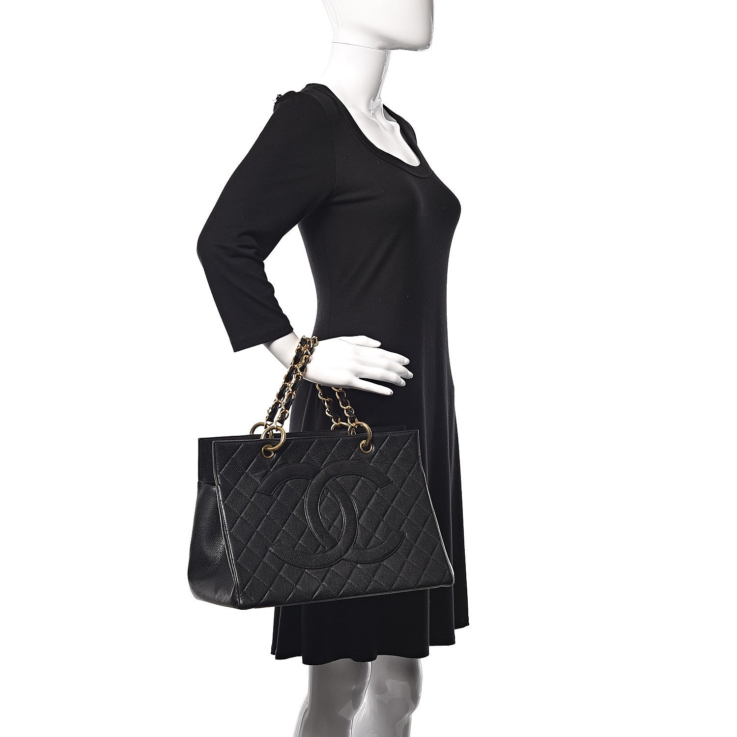 Chanel Caviar Quilted Timeless CC Tote Black 2 of 10