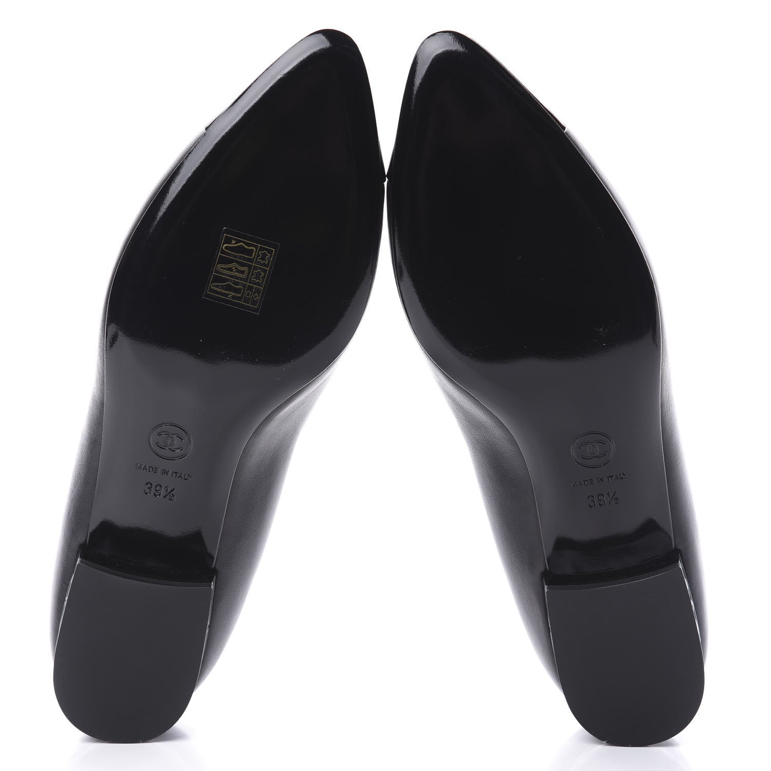 Chanel Lambskin Patent CC Cap Toe Mocassin Loafer 39.5 Black 5 of 7