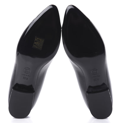 Chanel Lambskin Patent CC Cap Toe Mocassin Loafer 39.5 Black 5 of 7