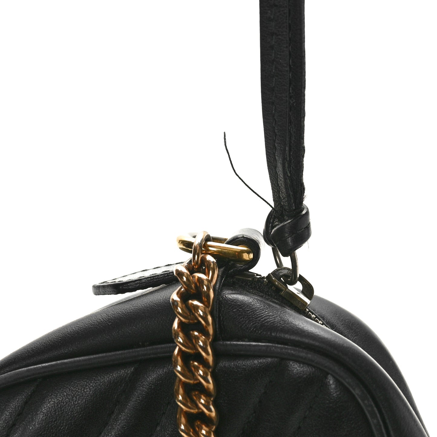 Calfskin Matelasse Mini GG Marmont Chain Shoulder Bag Black