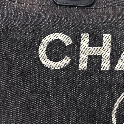 Chanel Canvas Large Deauville Tote Dark Blue 10 of 14