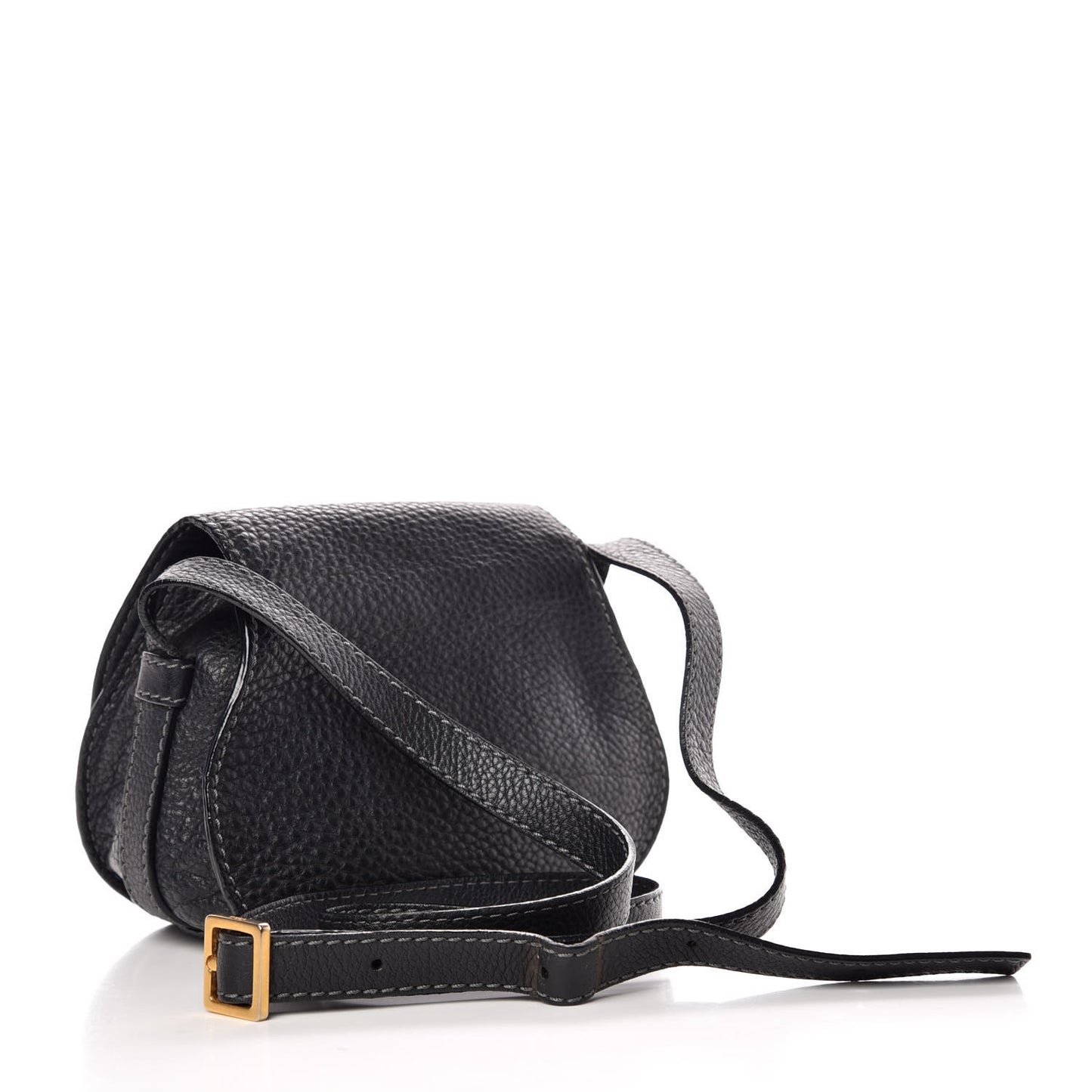 Calfskin Mini Marcie Round Crossbody Bag Black