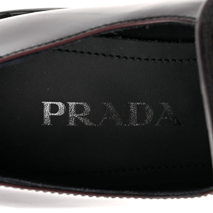 Prada Spazzolato Metal Triangle Logo 50mm Loafers 39.5 Cordovan 7 of 9