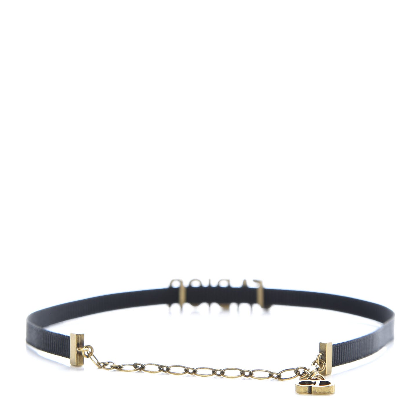 Grosgrain Ribbon J'Adior Logo Choker Necklace Black