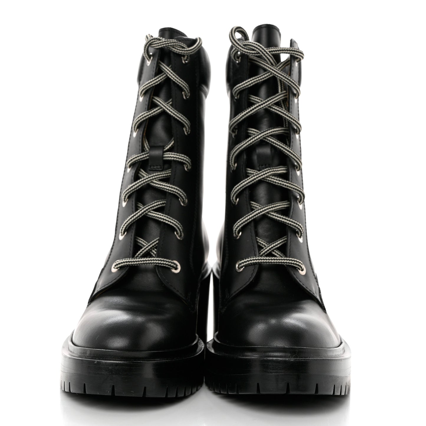 Calfskin Bridge Ankle Boots 37 Black