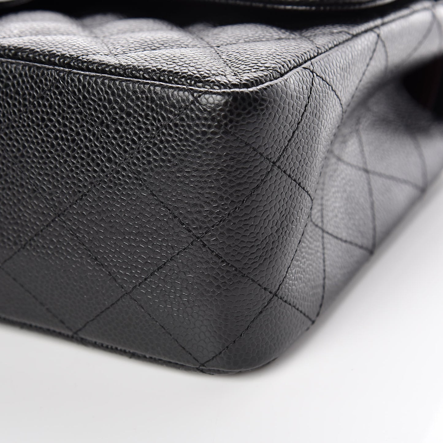 Caviar Quilted Jumbo Double Flap Black