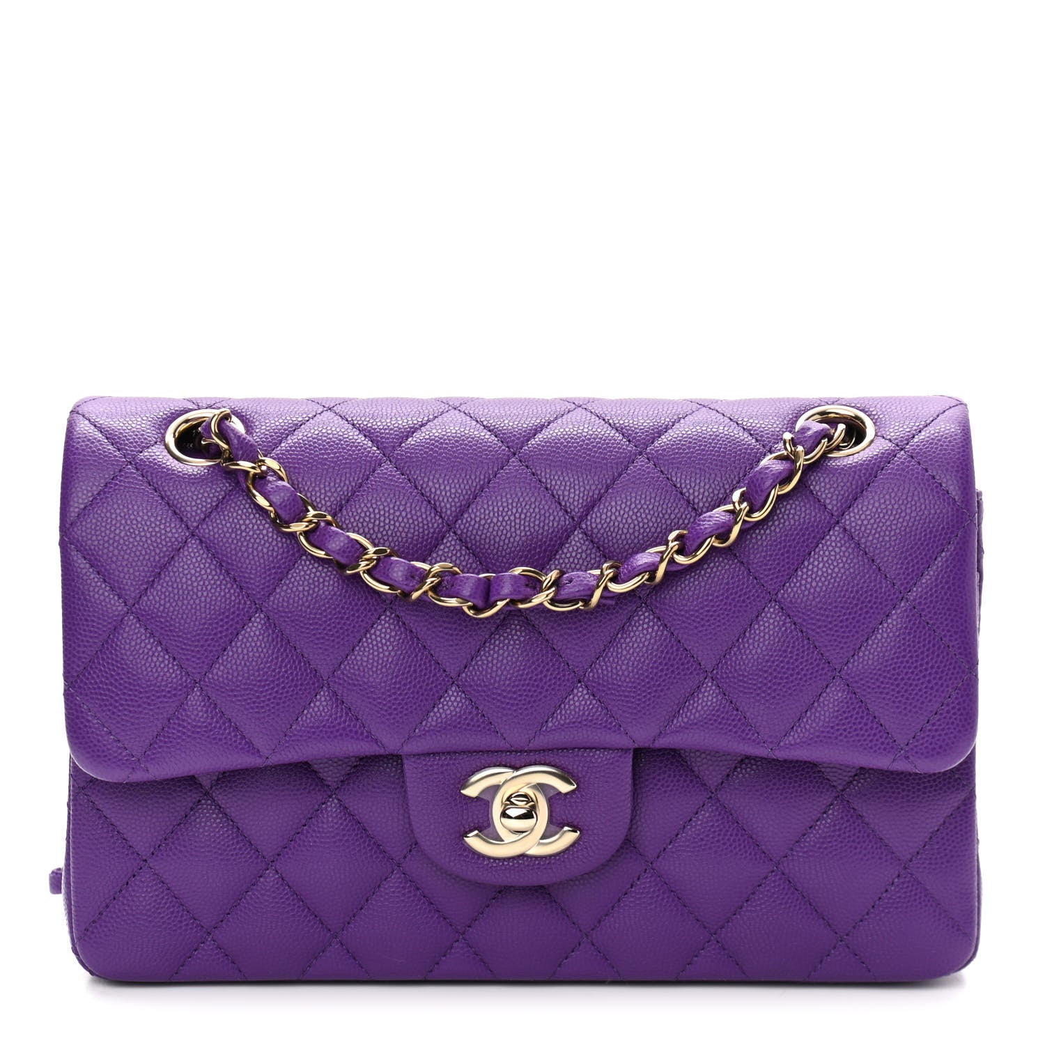 Chanel Caviar Quilted Small Double Flap Dark Purple 1 of 12