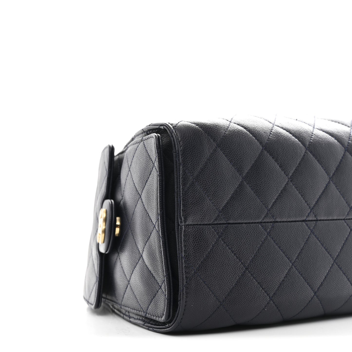 Caviar Quilted Small Chanel 25 Handbag Dark Navy