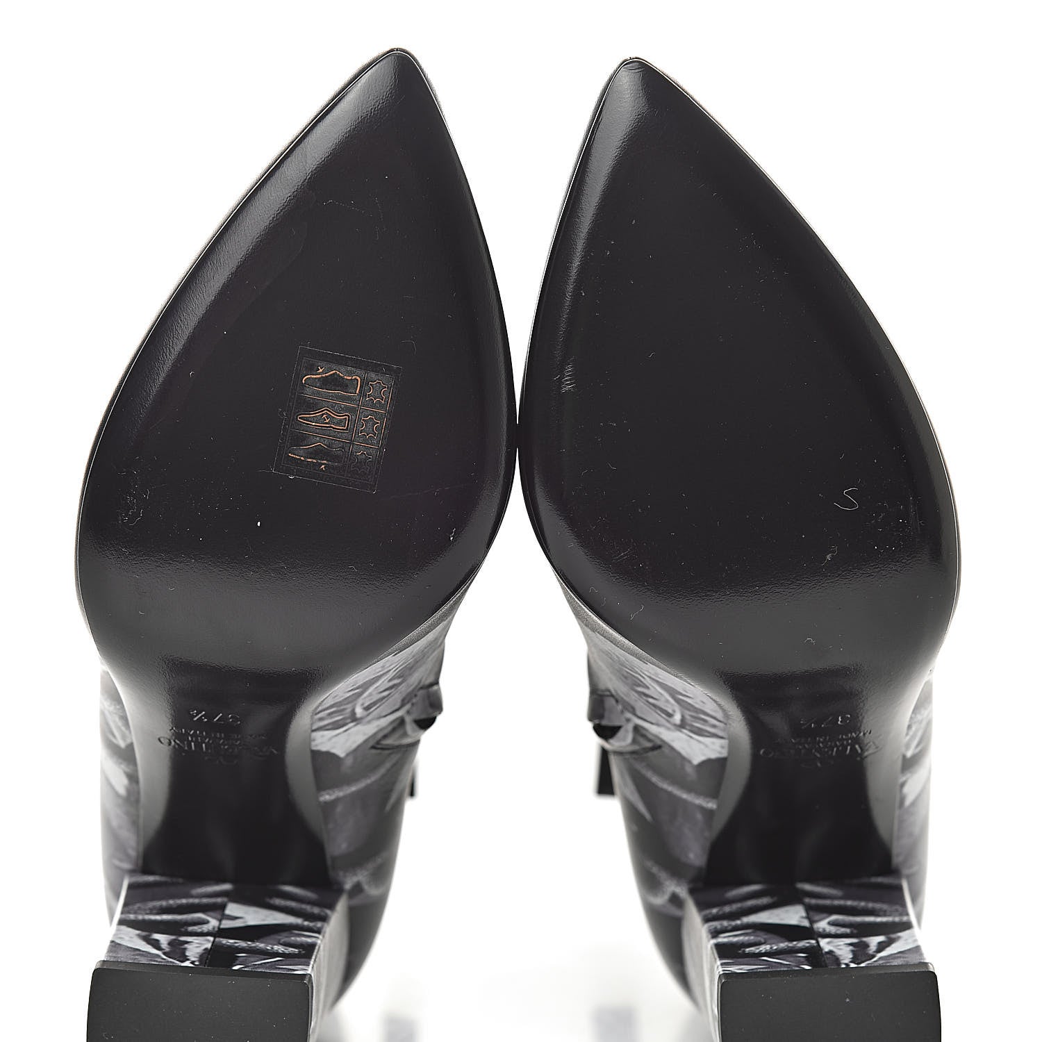 Valentino Garavani X UNDERCOVER Calfskin Print Ankle Boots 37.5 Black 10 of 10