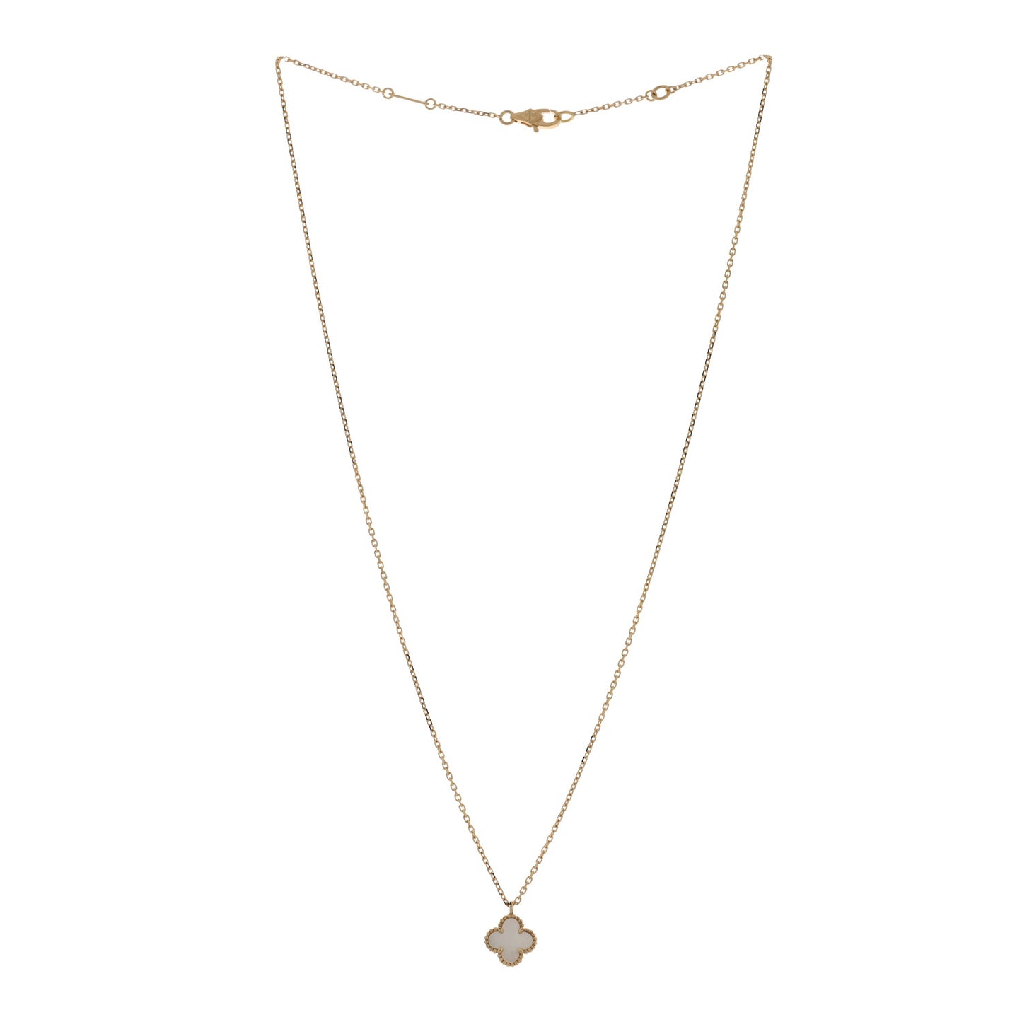18K Yellow Gold Mother of Pearl Sweet Alhambra Pendant Necklace