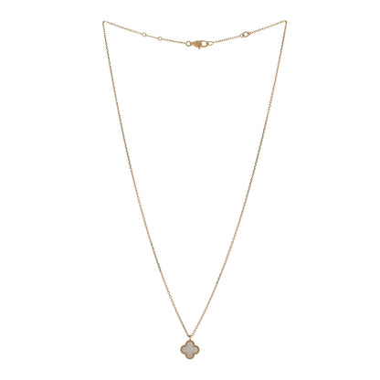 Van Cleef & Arpels 18K Yellow Gold Mother of Pearl Sweet Alhambra Pendant Necklace 3 of 5