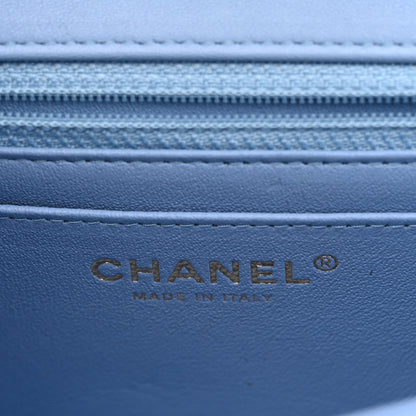 Chanel Lambskin Quilted Mini Rectangular Flap Light Blue 6 of 11