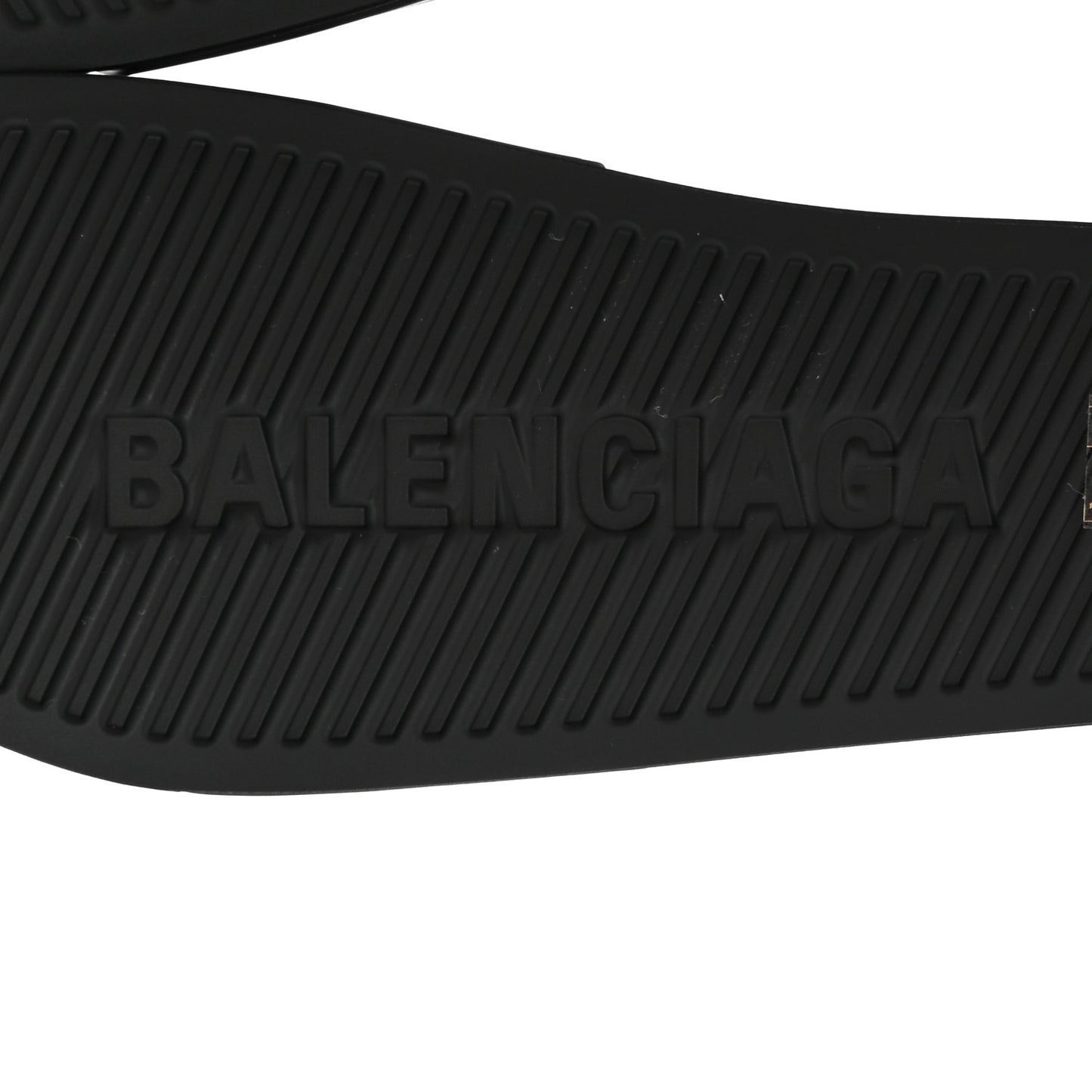 Rubber Paris Logo Womens Slide Sandals 37 Black