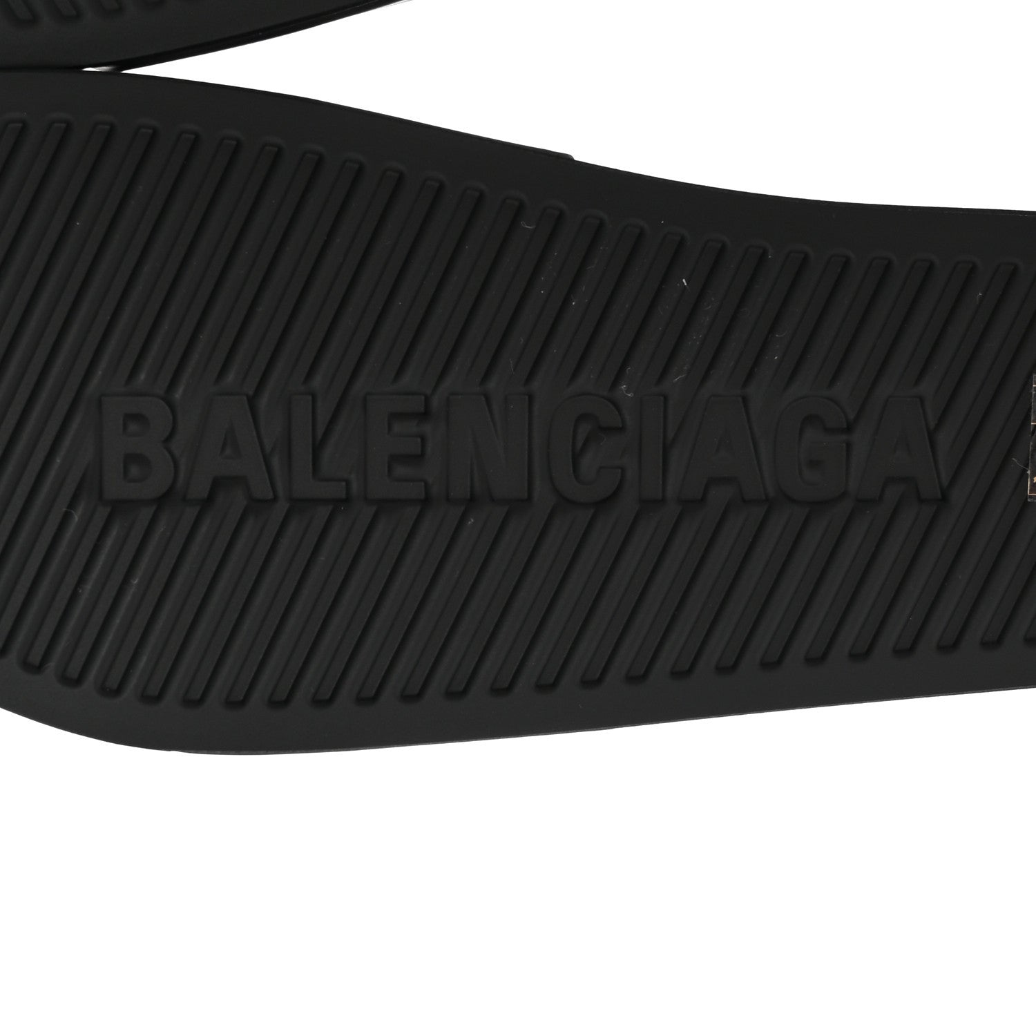 Balenciaga Rubber Paris Logo Womens Slide Sandals 37 Black 8 of 9