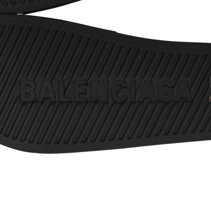 Balenciaga Rubber Paris Logo Womens Slide Sandals 37 Black 8 of 9