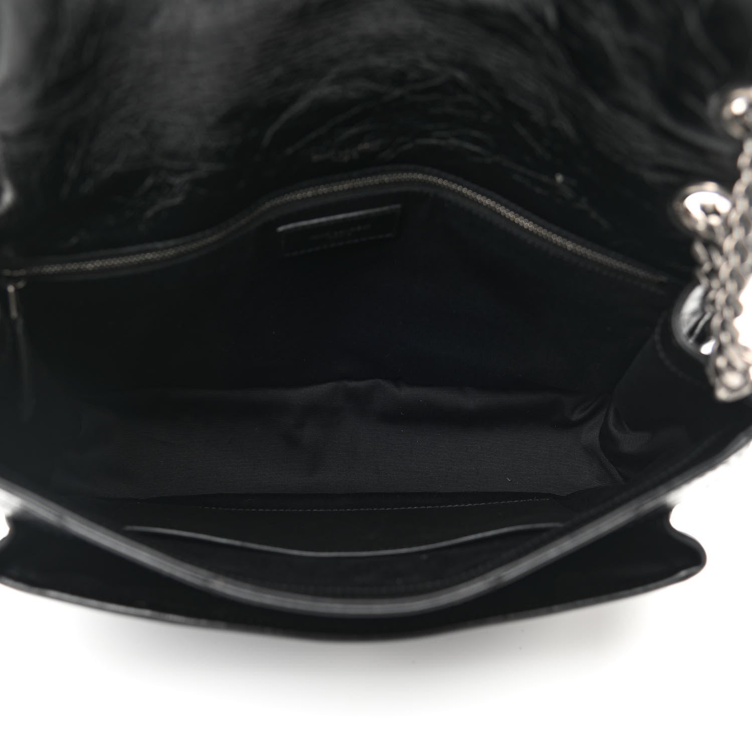 Saint Laurent Crinkled Calfskin Matelasse Monogram Medium Niki Chain Satchel Black 5 of 10