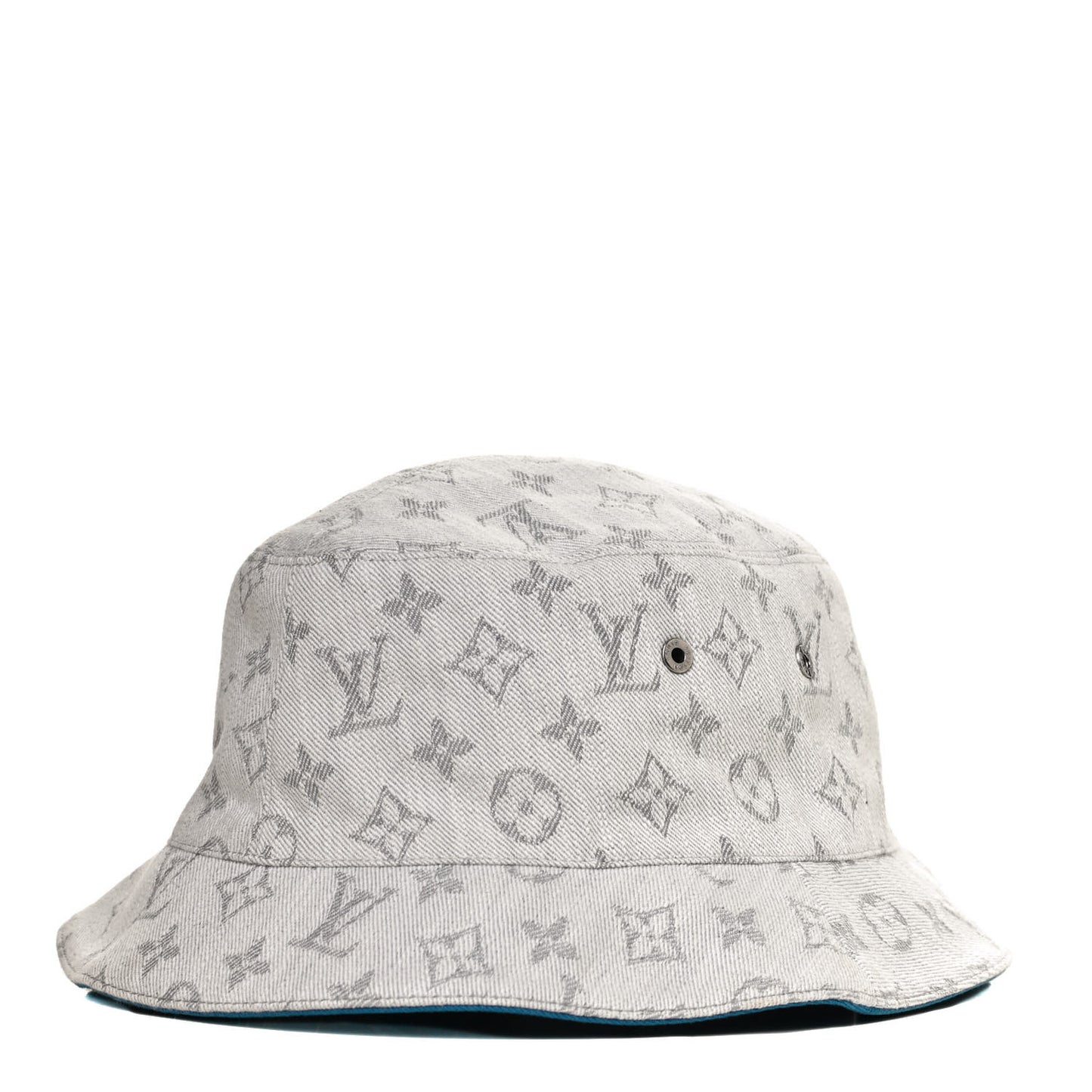 Monogram Denim Transformable Bob Bucket Hat 60 White Blue