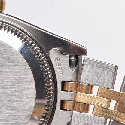 Rolex Stainless Steel 18K Yellow Gold 26mm Oyster Perpetual Datejust Watch Champagne Tapestry 79173 7 of 8