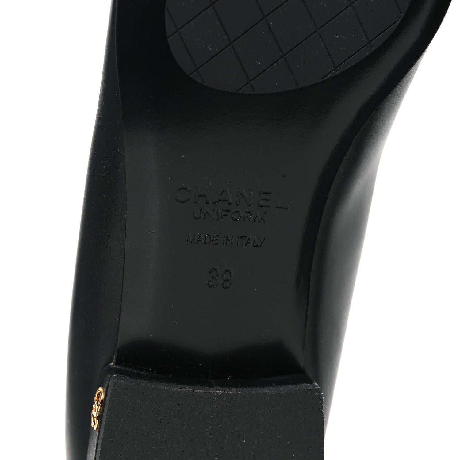 Chanel Lambskin Cap Toe CC Uniform Ballerina Flats 39 Black 6 of 8