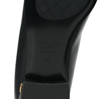 Chanel Lambskin Cap Toe CC Uniform Ballerina Flats 39 Black 6 of 8
