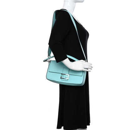 Fendi X TIFFANY Nappa Silver Baguette Blue Tiffany Silver 2 of 12