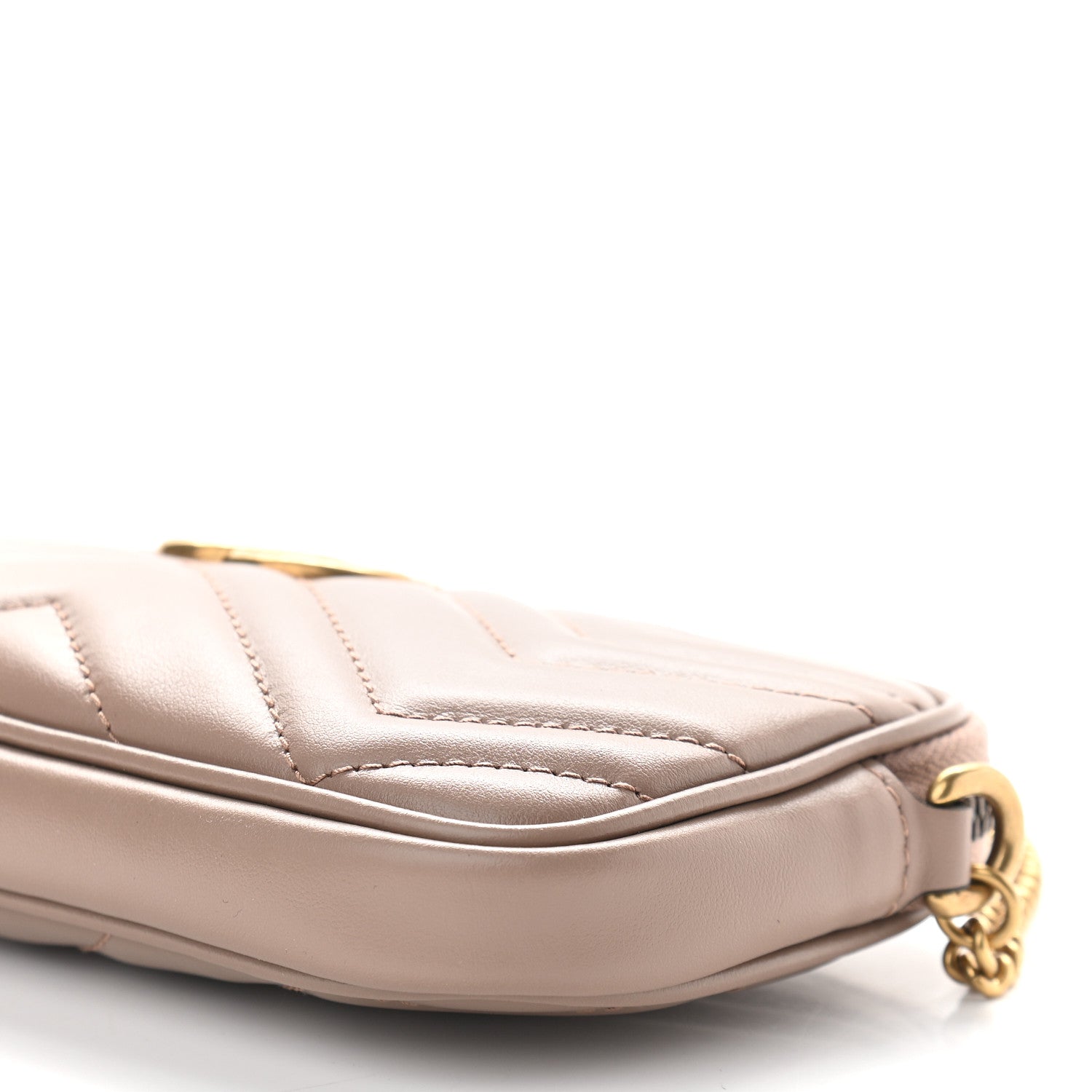 Gucci Calfskin Matelasse Mini GG Marmont Chain Crossbody Bag Porcelain Rose 6 of 8