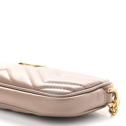 Gucci Calfskin Matelasse Mini GG Marmont Chain Crossbody Bag Porcelain Rose 6 of 8