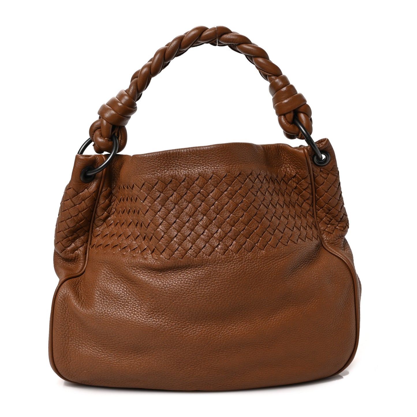 Cervo Intrecciato Shoulder Bag Brown