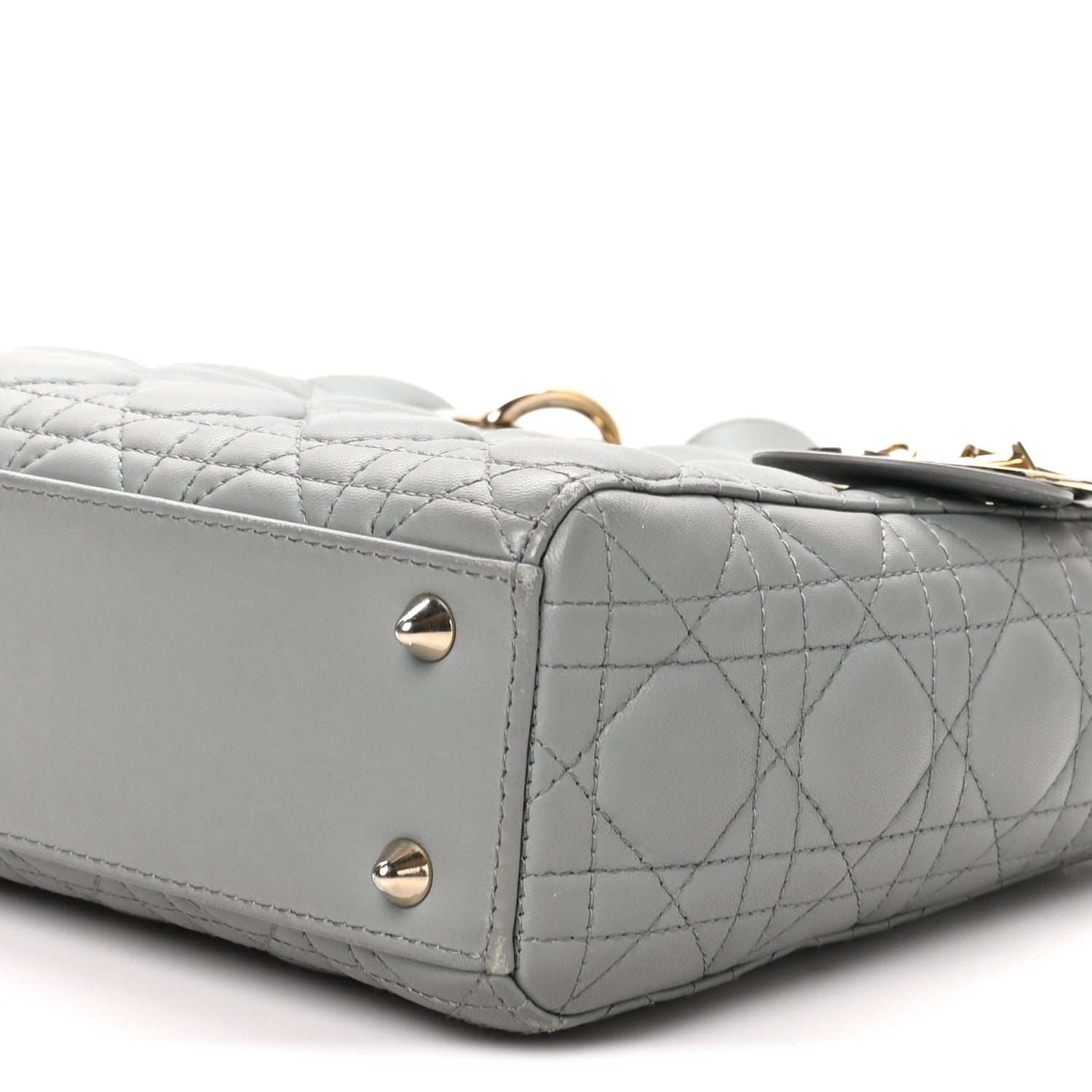 Christian Dior Lambskin Cannage Small My ABCDior Lady Dior Grey 10 of 10