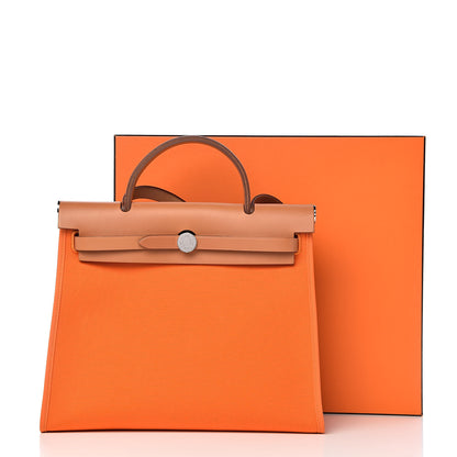 Hermes Vache Hunter Toile Herbag Zip 31 PM Orange 12 of 12