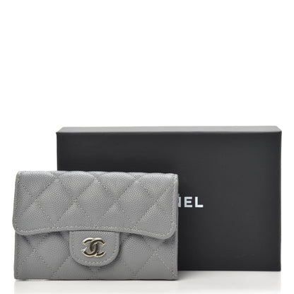 Chanel Caviar Quilted Flap Card Holder Wallet Dark Grey 18 of 18