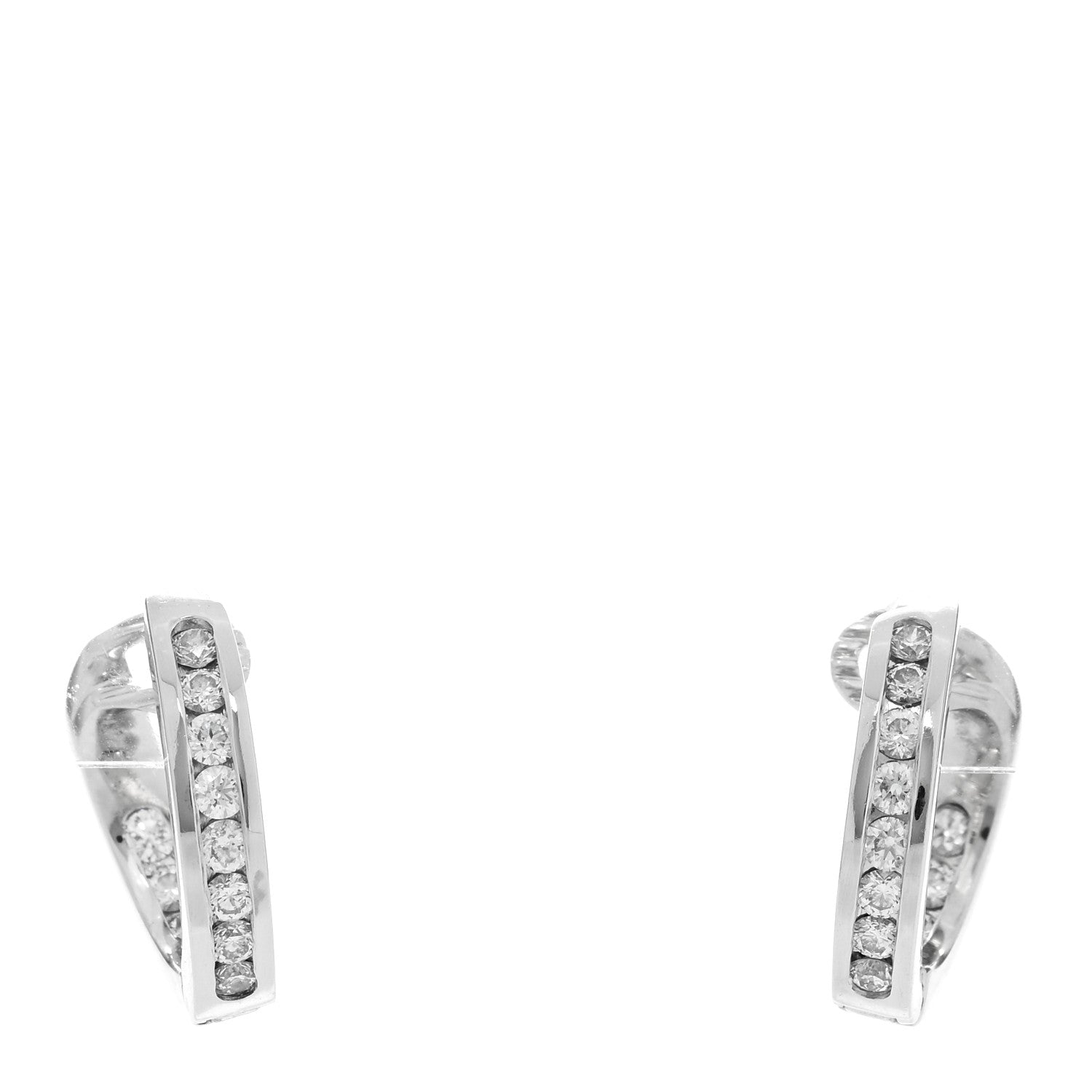 Tiffany Platinum Diamond .78ctw Hoop Earrings 1 of 4