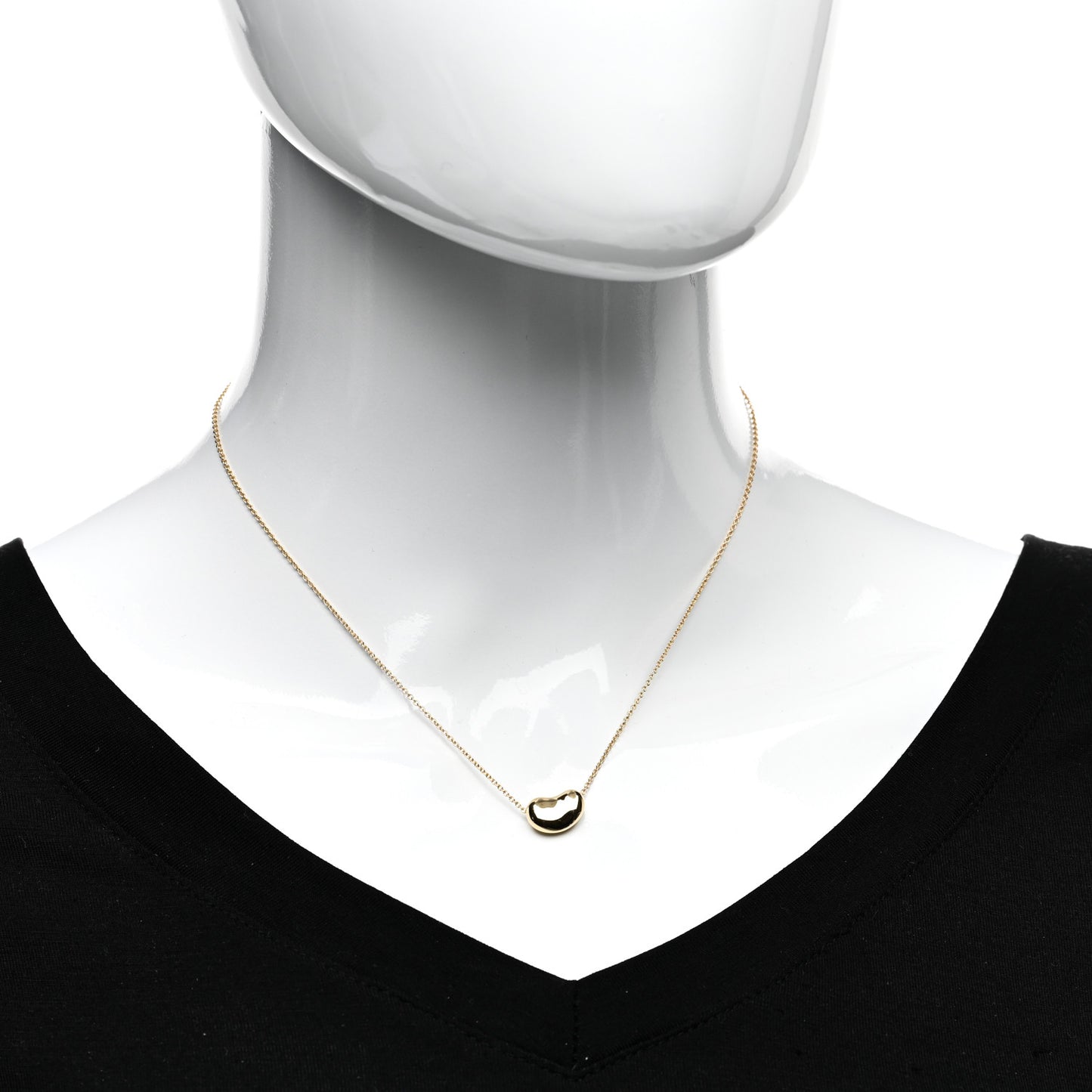 18K Yellow Gold 12mm Elsa Peretti Bean Pendant Necklace