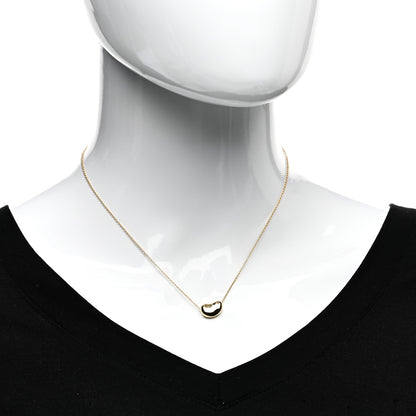 Tiffany 18K Yellow Gold 12mm Elsa Peretti Bean Pendant Necklace 2 of 4