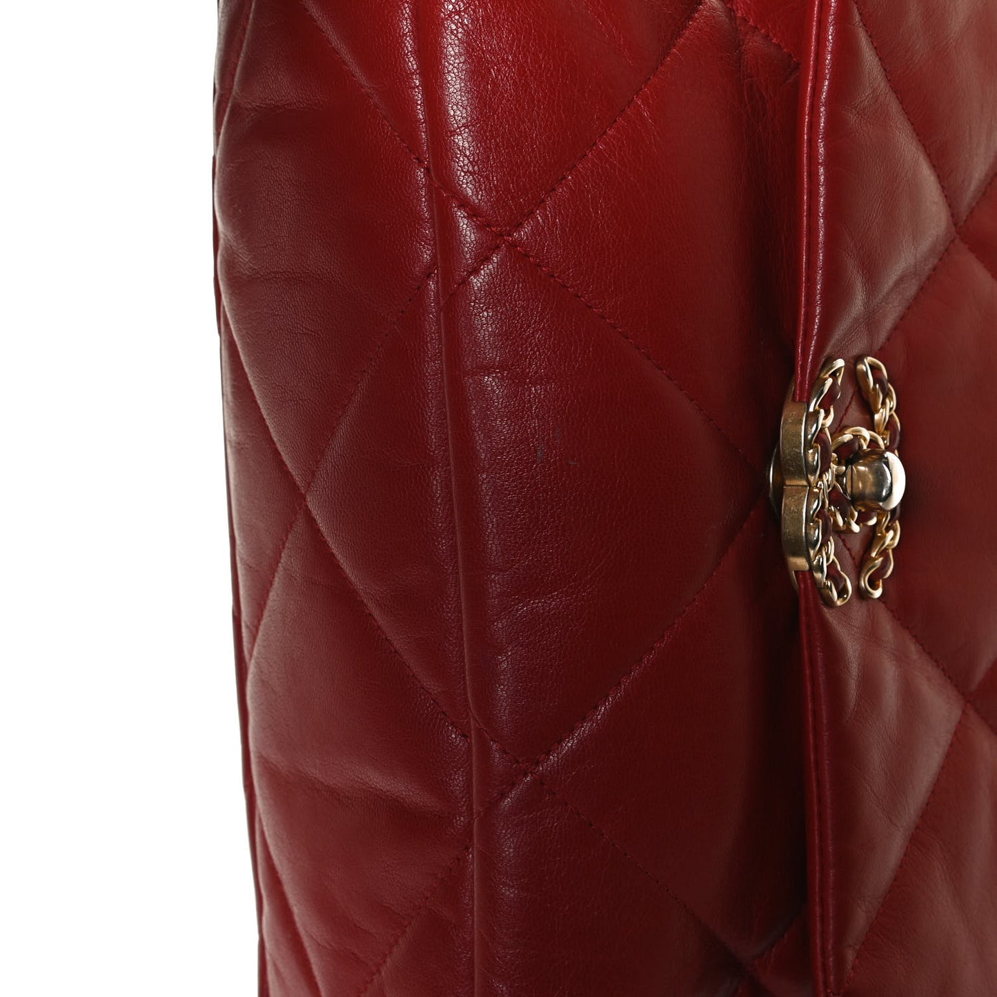Lambskin Quilted Large Chanel 19 Flap Red