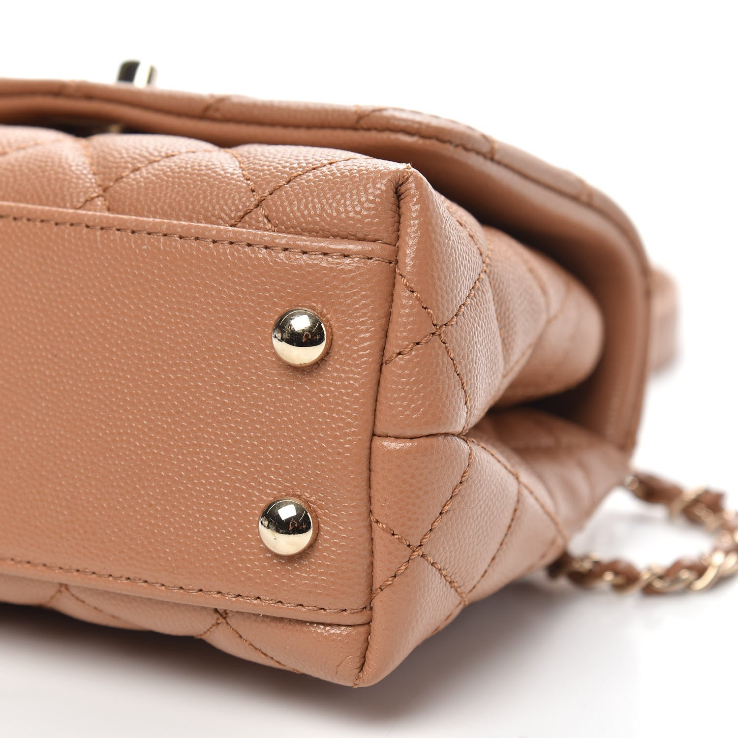 Chanel Caviar Lizard Embossed Quilted Extra Mini Coco Handle Flap Brown 10 of 10