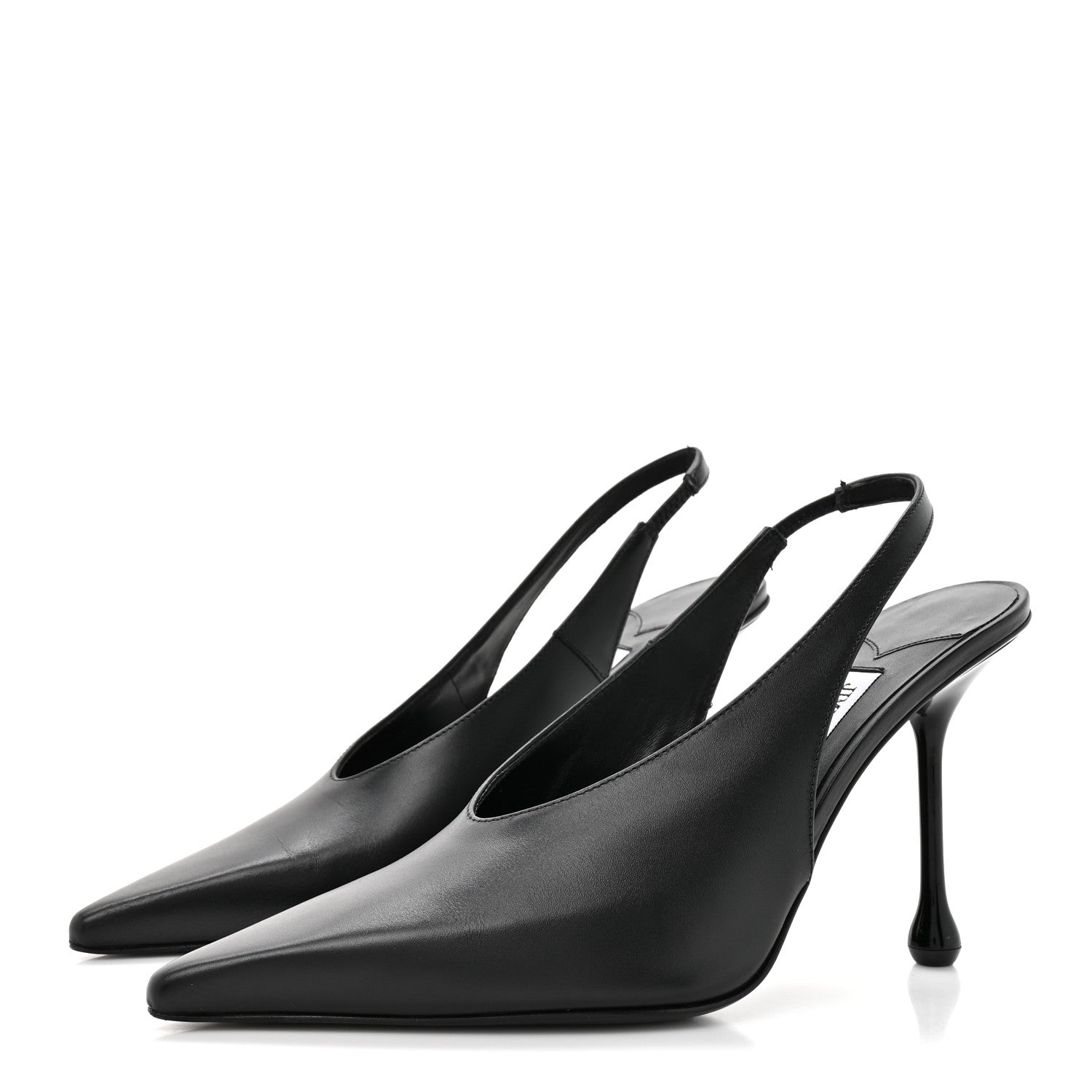 Jimmy Choo Calfskin Isa 95 Slingback Pumps 38.5 Black 4 of 9