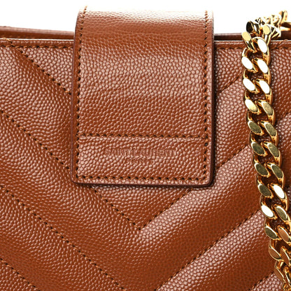 Saint Laurent Grain De Poudre Matelasse Chevron Large Monogram Shopping Bag Tan 8 of 10