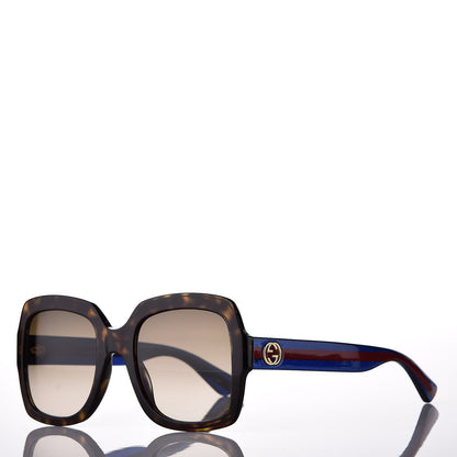 Gucci Oversize Square Web GG 0036S Sunglasses Tortoise 1 of 9