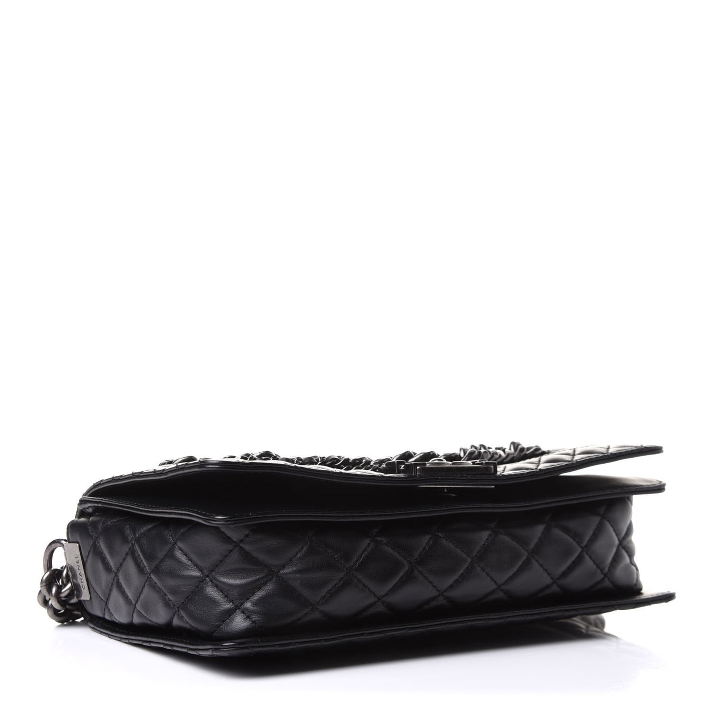 Calfskin Enchained New Medium Boy Flap Black