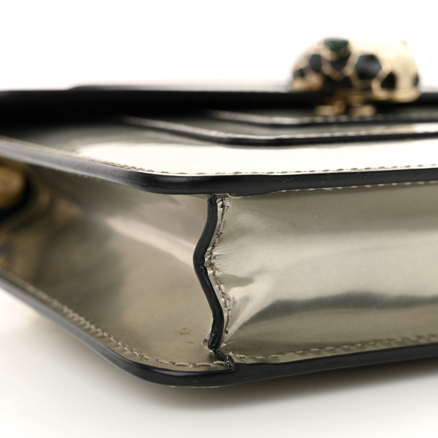 Bulgari Metallic Calfskin Small Serpenti Forever Snake Strap Crossbody Bag Silver 9 of 10