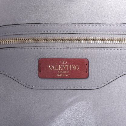 Valentino Garavani Grained Calfskin Rockstud Shoulder Tote Pastel Grey 8 of 8